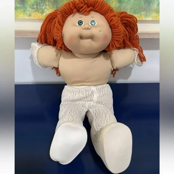 Cabbage Patch Kids Doll Twins Red Yarn Hair Green Eyes Dimple 1985 Vintage 80s